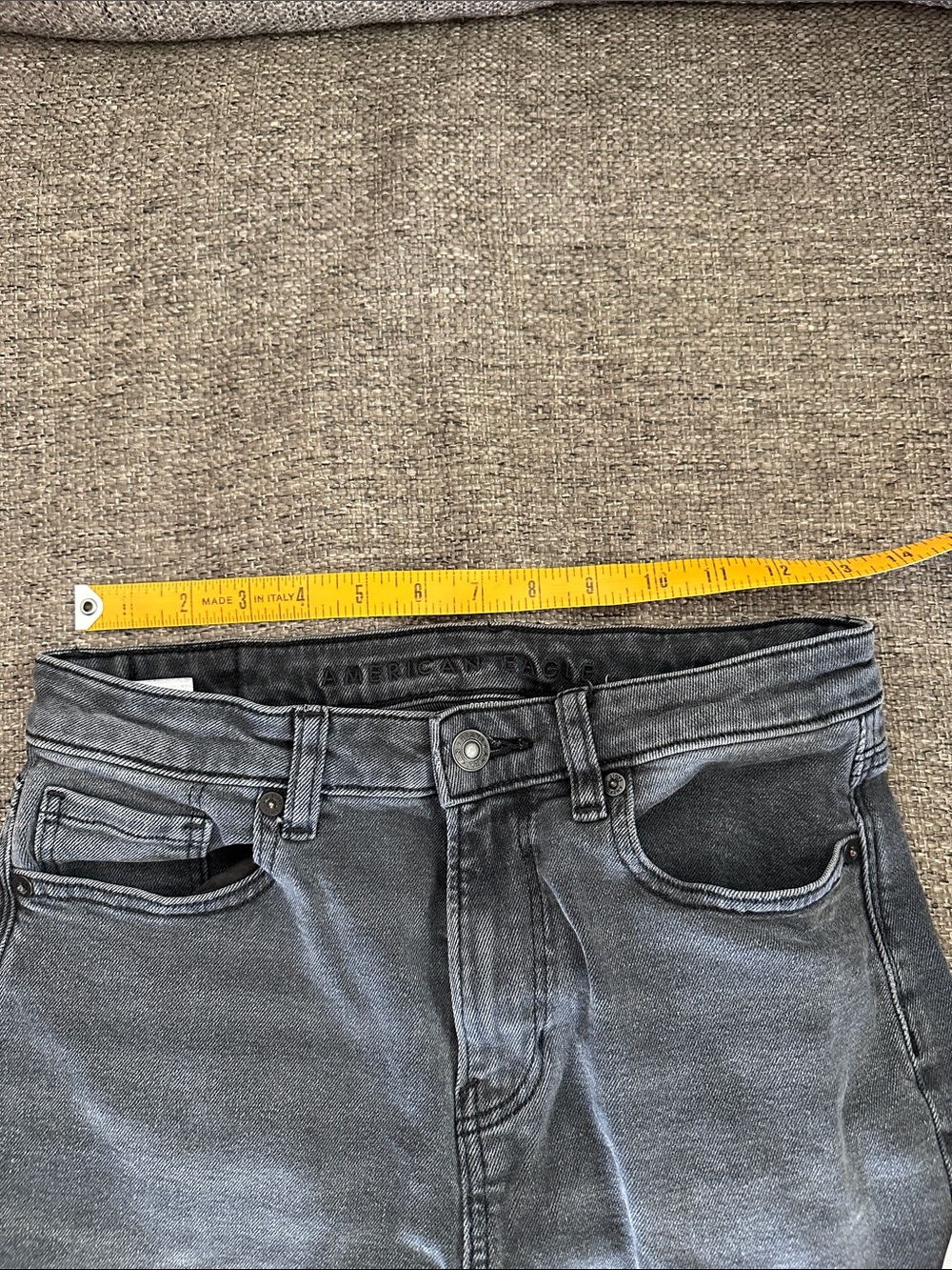 American Eagle Outfitters Black Stretch Wash Jeans Sze 4 Short High Rise Tapered - Picture 6 of 8